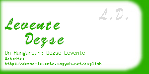 levente dezse business card